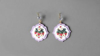 Abstract by Deema - Spring in My Heart Strawberry Earrings
