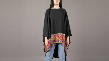 Ateeq - Embroidered High Low Top in Black
