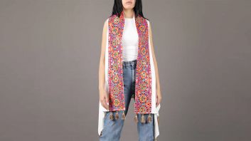 Ateeq - Embroidered Layered White Vest