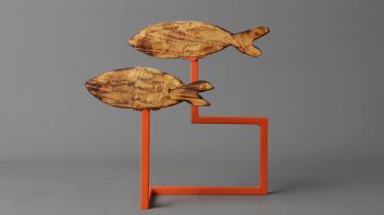 Exonique - Decorative Orange Fish Sculpture