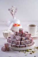 Turkish Delight With Pomegranate ,Pistachio and coconut