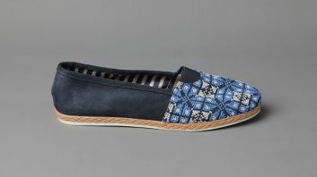 Gioia - Embroidered Navy Blue Suede Espadrilles