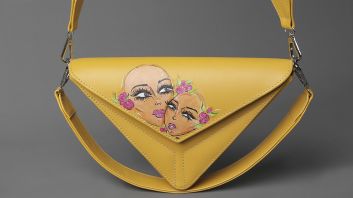 Joud - Yellow Hand-drawn Triangle Bag