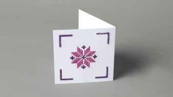 Khoyoot - Pink & Purple Embroidered Greeting Card