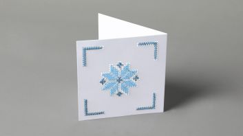 Khoyoot - Blue Embroidered Greeting Card