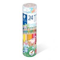 Staedtler Metal tin containing 24 coloured pencils in assorted colours