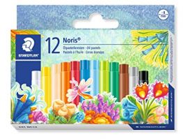 Staedtler Cardboard box containing 12 oil pastel crayons in assorted colors
